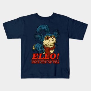 Ello Worm Come Inside and have a Nice Cup of Tea Kids T-Shirt